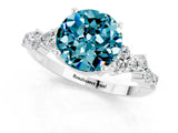 White gold Round Cut Diamond Cluster Pavé Band with Four-Prong Setting_1