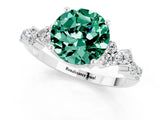 White gold Round Cut Diamond Cluster Pavé Band with Four-Prong Setting_1