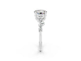 White gold Round Cut Diamond Cluster Pavé Band with Four-Prong Setting_2