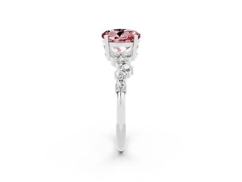 White gold Round Cut Diamond Cluster Pavé Band with Four-Prong Setting_2