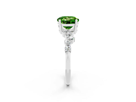 White gold Round Cut Diamond Cluster Pavé Band with Four-Prong Setting_2
