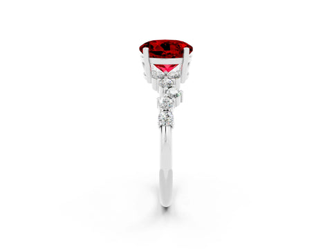 White gold Round Cut Diamond Cluster Pavé Band with Four-Prong Setting_2
