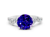 White gold Round Cut Diamond Cluster Pavé Band with Four-Prong Setting