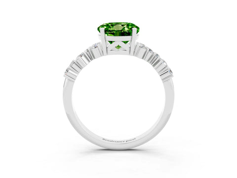 White gold Round Cut Diamond Cluster Pavé Band with Four-Prong Setting_3