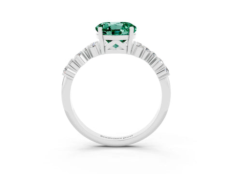 White gold Round Cut Diamond Cluster Pavé Band with Four-Prong Setting_3