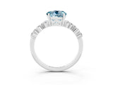 White gold Round Cut Diamond Cluster Pavé Band with Four-Prong Setting_3