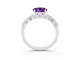 White gold Round Cut Diamond Cluster Pavé Band with Four-Prong Setting_3