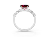 White gold Round Cut Diamond Cluster Pavé Band with Four-Prong Setting_3