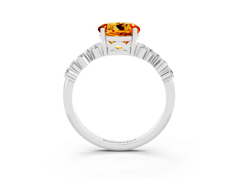 White gold Round Cut Diamond Cluster Pavé Band with Four-Prong Setting_3