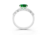 White gold Round Cut Diamond Cluster Pavé Band with Four-Prong Setting_3