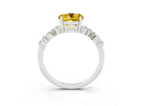 White gold Round Cut Diamond Cluster Pavé Band with Four-Prong Setting_3