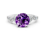 White gold Round Cut Diamond Cluster Pavé Band with Four-Prong Setting