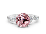 White gold Round Cut Diamond Cluster Pavé Band with Four-Prong Setting