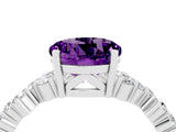 White gold Round Cut Diamond Cluster Pavé Band with Four-Prong Setting_4