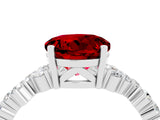 White gold Round Cut Diamond Cluster Pavé Band with Four-Prong Setting_4