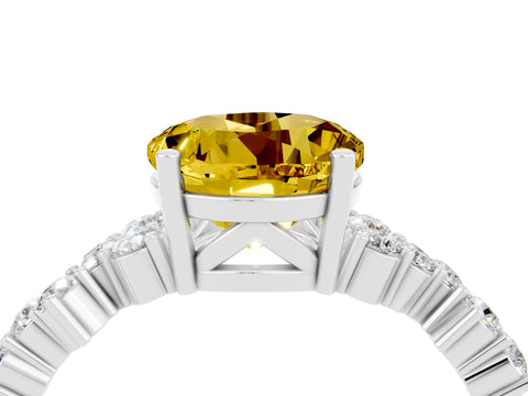 White gold Round Cut Diamond Cluster Pavé Band with Four-Prong Setting_4
