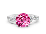 White gold Round Cut Diamond Cluster Pavé Band with Four-Prong Setting