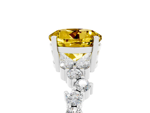 White gold Round Cut Diamond Cluster Pavé Band with Four-Prong Setting_5