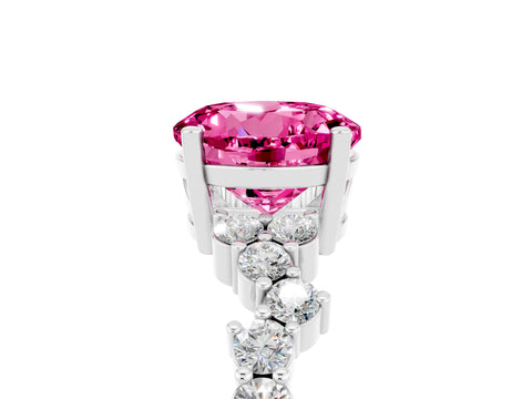 White gold Round Cut Diamond Cluster Pavé Band with Four-Prong Setting_5