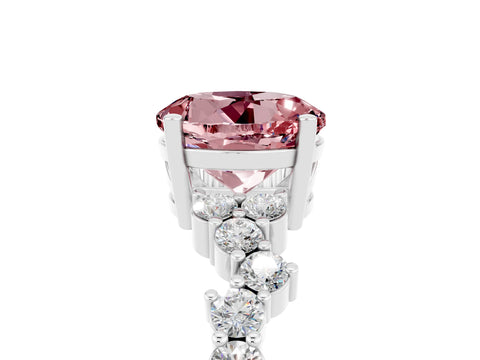 White gold Round Cut Diamond Cluster Pavé Band with Four-Prong Setting_5