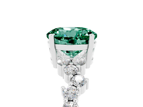 White gold Round Cut Diamond Cluster Pavé Band with Four-Prong Setting_5