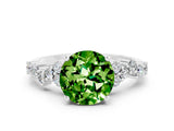 White gold Round Cut Diamond Cluster Pavé Band with Four-Prong Setting