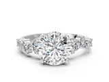 White gold Round Cut Diamond Cluster Pavé Band with Four-Prong Setting_9