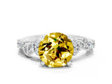 White gold Round Cut Diamond Cluster Pavé Band with Four-Prong Setting