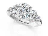 White gold Round Cut Diamond Cluster Ring with Round Accent Stones and Prong Setting on a Classic Band_80