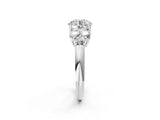 White gold Round Cut Diamond Cluster Ring with Round Accent Stones and Prong Setting on a Classic Band_81