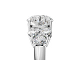 White gold Round Cut Diamond Cluster Ring with Round Accent Stones and Prong Setting on a Classic Band_83