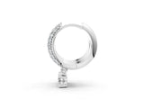 White gold Round Cut Diamond Drop Huggie Hoop Earrings with Pavé Detailing_5