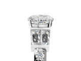 White gold Round Cut Diamond Engagement Ring with Baguette Side Stones and Channel Set Band_45
