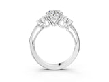 White gold Round Cut Diamond Engagement Ring with Bezel Set Round Side Stones and Prong Setting_68
