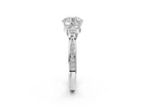 White gold Round Cut Diamond Engagement Ring with Bezel Set Round Side Stones and Prong Setting_69