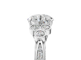 White gold Round Cut Diamond Engagement Ring with Bezel Set Round Side Stones and Prong Setting_70