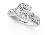 White gold Round Cut Diamond Engagement Ring with Pavé Band and Four-Prong Setting_45