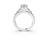 White gold Round Cut Diamond Engagement Ring with Pavé Band and Four-Prong Setting_47