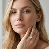 White gold Round Cut Diamond Engagement Ring with Pavé Band and Four-Prong Setting_58