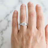 White gold Round Cut Diamond Engagement Ring with Pavé Band and Four-Prong Setting_61