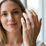 White gold Round Cut Diamond Engagement Ring with Pavé Band and Four-Prong Setting_63