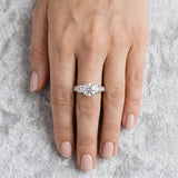 White gold Round Cut Diamond Engagement Ring with Pavé Band and Four-Prong Setting_64