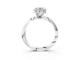 White gold Round Cut Diamond Engagement Ring with Side Stone Accents and Four-Prong Setting_35