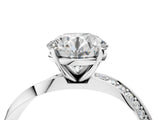 White gold Round Cut Diamond Engagement Ring with Side Stone Accents and Four-Prong Setting_36