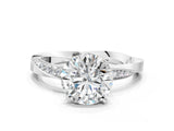 White gold Round Cut Diamond Engagement Ring with Side Stone Accents and Four-Prong Setting_37