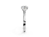 White gold Round Cut Diamond Engagement Ring with Side Stone Accents and Four-Prong Setting_39