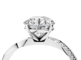White gold Round Cut Diamond Engagement Ring with Side Stone Accents and Four-Prong Setting_41