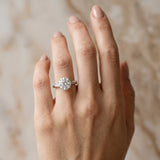 White gold Round Cut Diamond Engagement Ring with Side Stone Accents and Four-Prong Setting_49