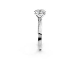 White gold Round Cut Diamond Engagement Ring with Side Stone Accents and Four-Prong Setting_70