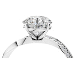 White gold Round Cut Diamond Engagement Ring with Side Stone Accents and Four-Prong Setting_84